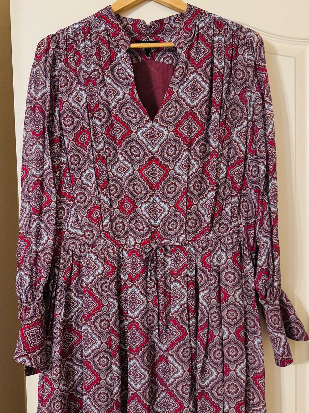 rag & bone Red and Gray Paisley Print Dress